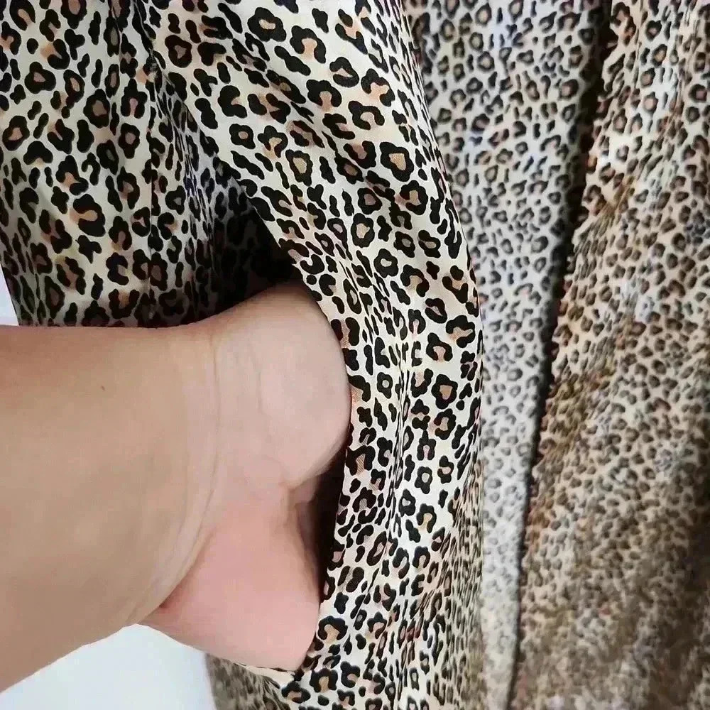Inner Most Kimono Robe Nightgown Leopard  Print Size M - Picture 6 of 8